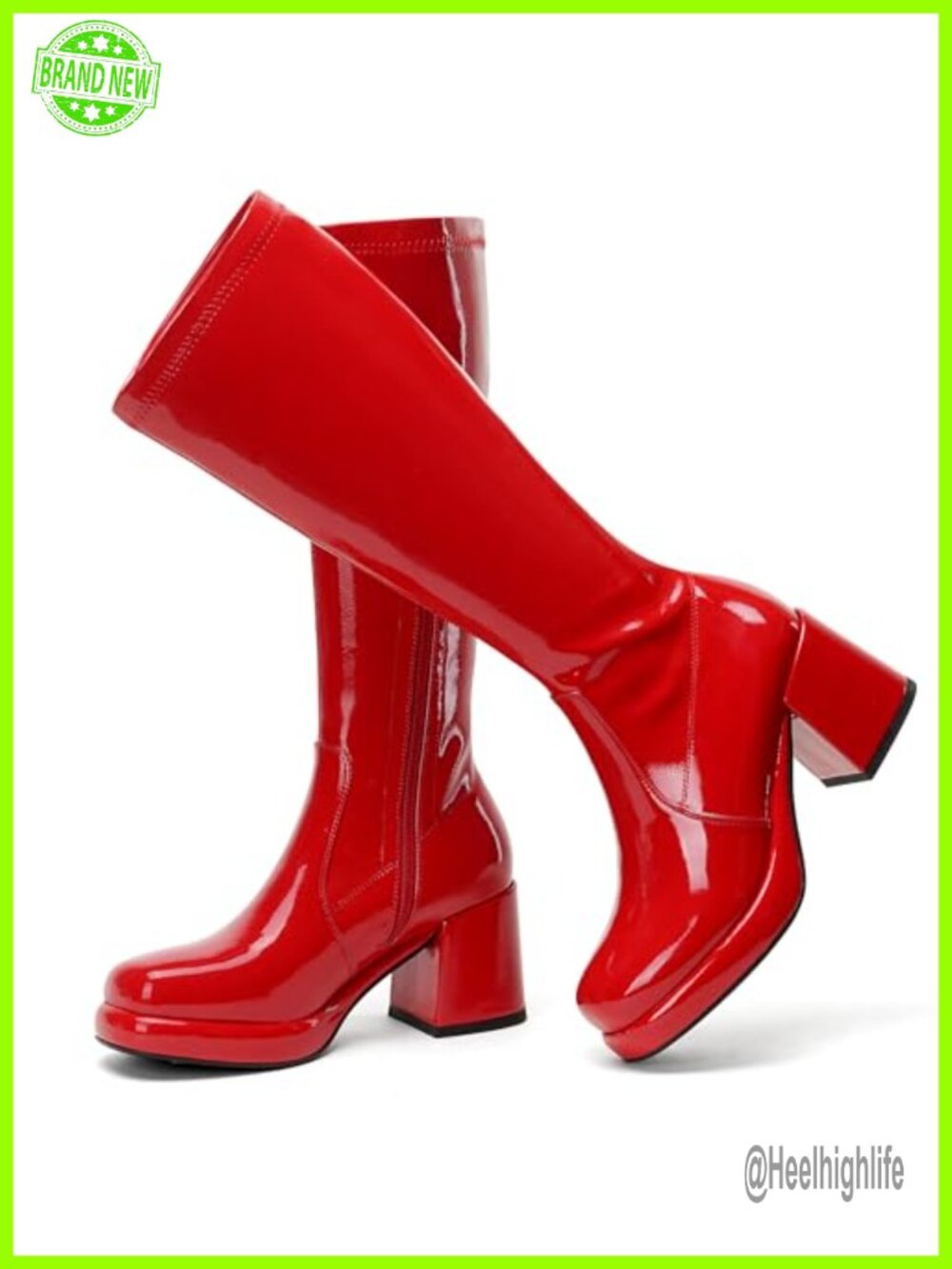 Women's Knee High Platform Boots Chunky Heel Side Zipper Stretch Fall Boots